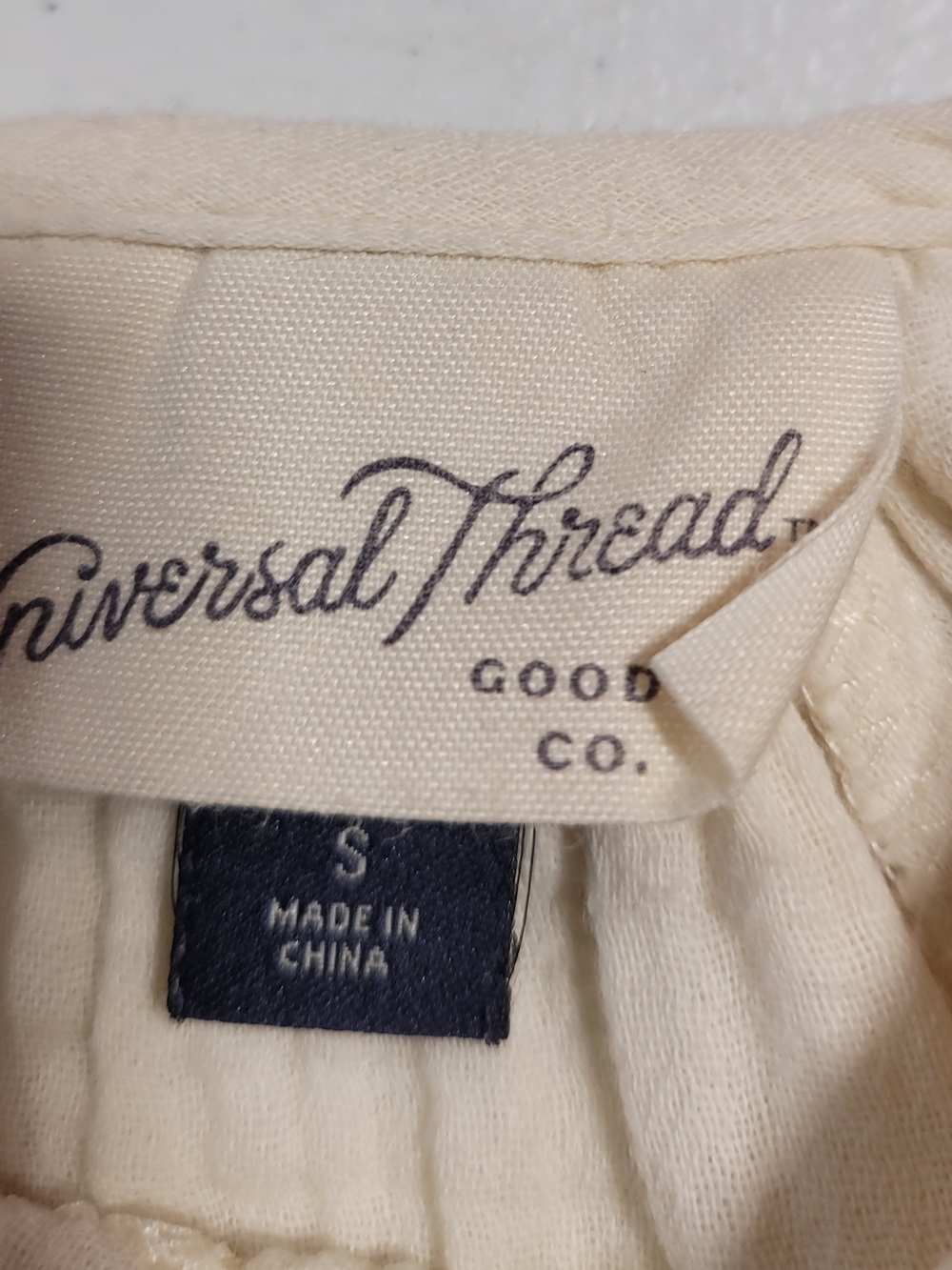 Universal Thread Cream Gauze Peasant Blouse with Balloon Sleeves - Picture 2 of 3